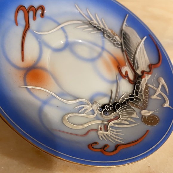 Vintage Raised Hand Painted Dragon Betson Demitasse cup & saucer Bone China SET - Picture 11 of 14